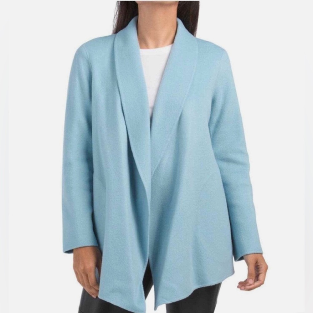 Theory Sileena Shawl Coat in Paradise Blue